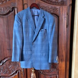 Tasso Elba Classic Blue Check Blazer